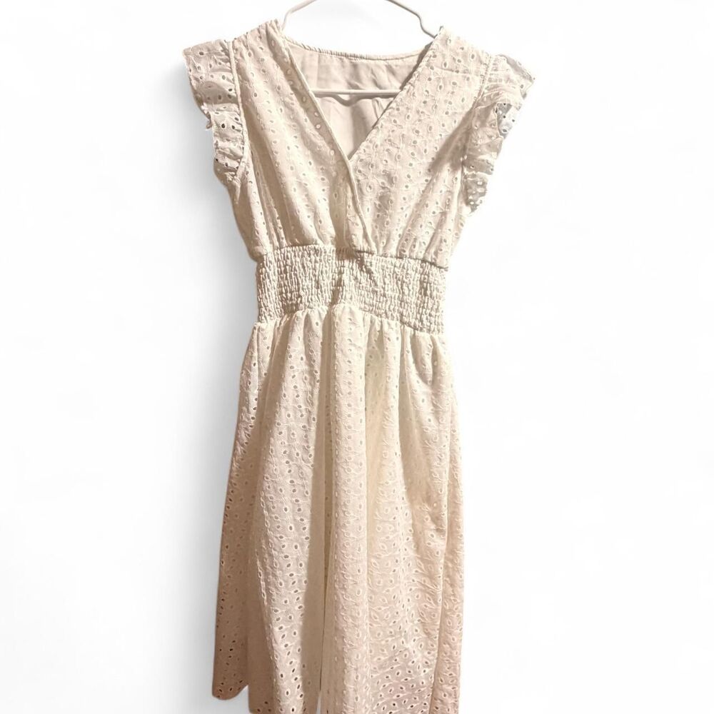 American Vintage Women's Cream and White Dress